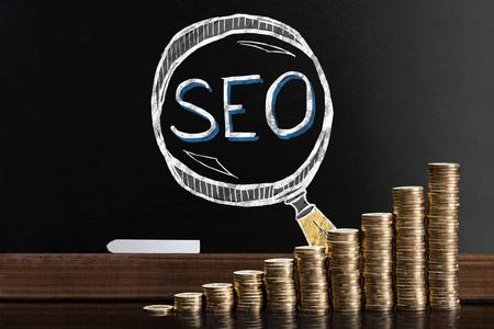 seo搜索引擎优化数字营销和互联网技术概念模糊背景.